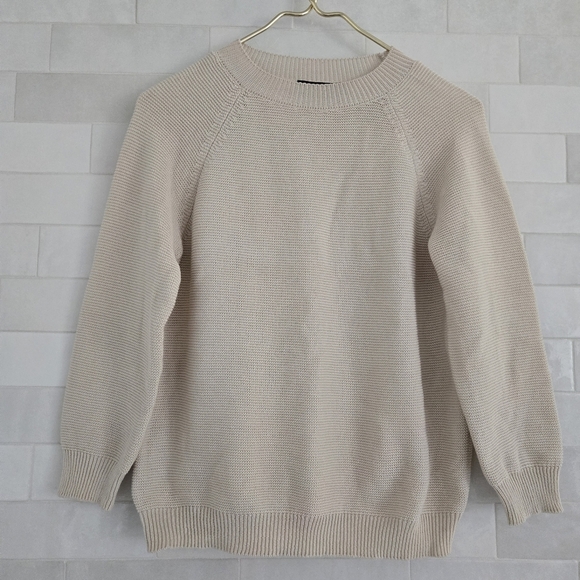 MaxMara Sweaters - Max Mara Weekend Cotton Knit Ecru Ivory Cream Beige Crewneck Sweater Small